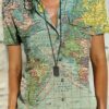 Casual Short Sleeve Shirts & Tops Map Shirt