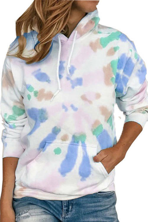 Casual Tie-Dye Printed Colorful Hoodie