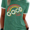 GOOD VIBES Rainbow Printed T-Shirt