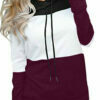 Long Sleeve Hoodie Color Matching Casual Shirt