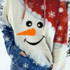 Long Nose Snowman Print Long Sleeve Hoodie