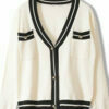 Pocket Candy Color Knitted Cardigan