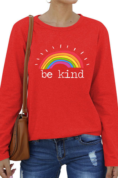 Bekind Rainbow  Casual Long Sleeve T-Shirt