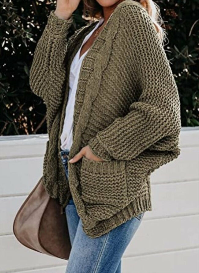 Button Cord Cardigan Sweater Coat