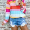 Rainbow Striped Multicolor Sweatshirt
