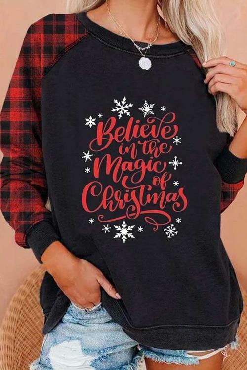 Round Collar Christmas Casual Blouse