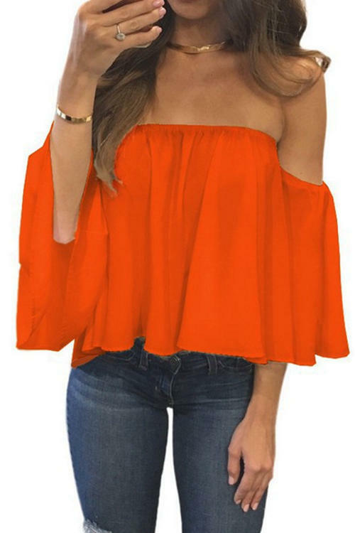Sexy Strapless Loose-Fitting T-Shirt