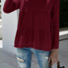 Solid Color Round Neck Stitching Blouse
