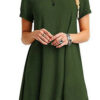 Solid Short Sleeve Casual Dress