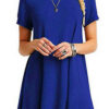 Solid Short Sleeve Casual Dress
