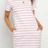 Striped Pink Knee Length Mini Dress