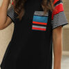 Striped Printed Patchwork T-Shirt