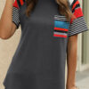 Striped Printed Patchwork T-Shirt