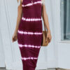 Striped Tie-Dye Halter Dress