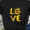 Sunflower Love block printed loose-fitting T-shirt