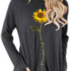 Sunflower Print Loose Long Sleeve T-Shirt