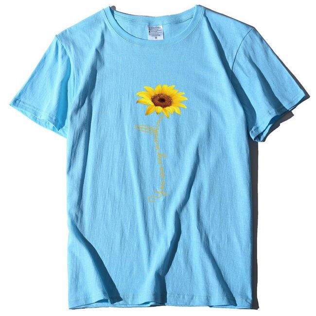 Sunflower printed short sleeve T-shirt