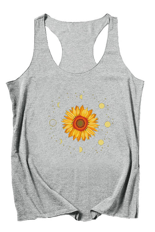 Sunflower Printed Halter Strap  Top