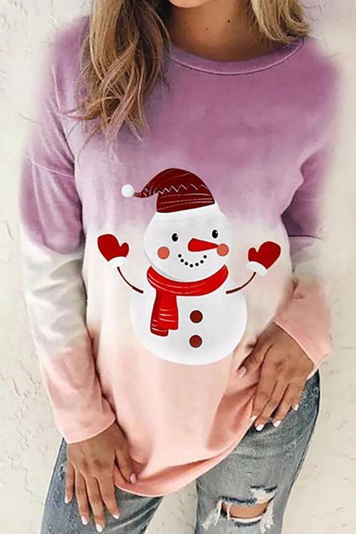 Tie-Dye Christmas Snowman Sweatshirt
