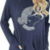 U.S. Justice Letters Print Round Neck Long Sleeve T-shirt