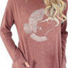 U.S. Justice Letters Print Round Neck Long Sleeve T-shirt