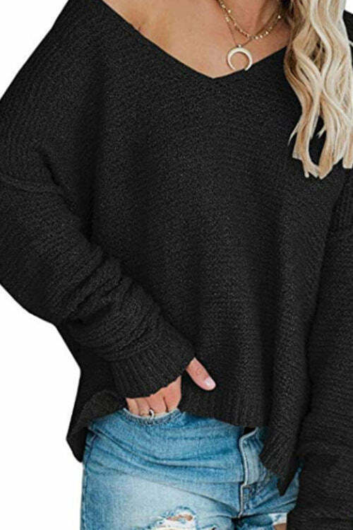 V-Neck Loose Knit Sweater