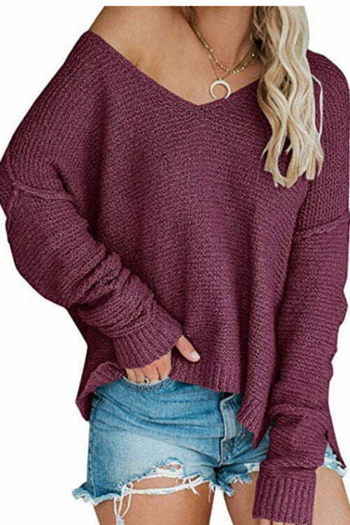 V-Neck Loose Knit Sweater