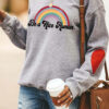 Be A Nice Human Rainbow Loose Casual Round Neck Sweatshirt