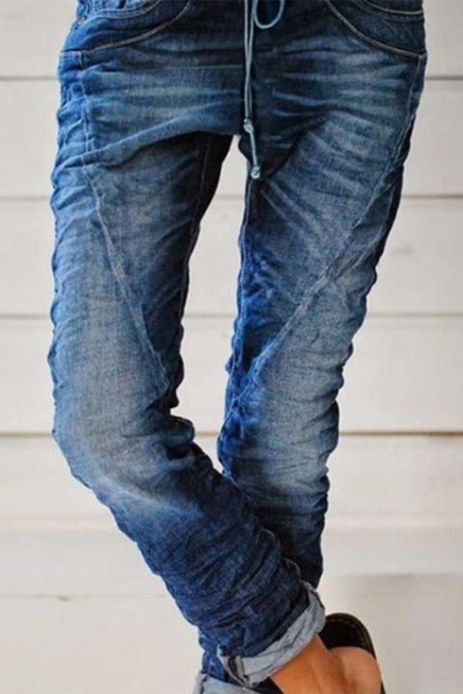 Casual Street Solid Patchwork Straight Denim Jeans