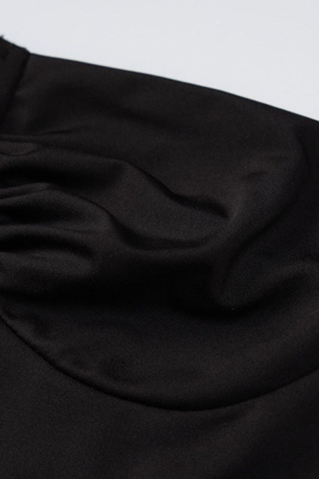 Elegant Simplicity Solid Backless Slit Square Collar Wrapped Skirt Dresses(3 Colors)