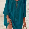 Fashion Vacation Solid Frenulum Swimwears Cover Up(4 Colors)