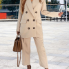Casual Solid Patchwork Turndown Collar Long Sleeve Two Pieces(4 colors)