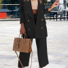 Casual Solid Patchwork Turndown Collar Long Sleeve Two Pieces(4 colors)