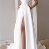 Celebrities Elegant Solid Asymmetrical V Neck Evening Dress Dresses(3 Colors)