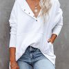 Casual Solid Pocket Buckle Hooded Collar Tops(14 colors)