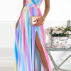 Fashion Patchwork Slit One Shoulder Waist Skirt Dresses(10 colors)
