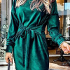 Fashion Elegant Strap Design O Neck A Line Dresses(4 Colors)