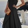 Casual Solid Patchwork One Shoulder Straight Dresses(4 Colors)