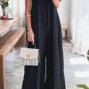 Fashion Casual Solid Without Belt Halter Boot Cut Jumpsuits