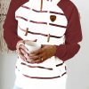 Fashion Casual Striped Patchwork Hooded Collar Tops(3 colors)