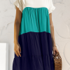 Casual Solid Split Joint O Neck Cake Skirt Dresses(10 colors)